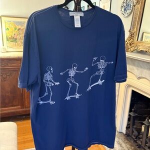 Urban Outfitters Navy Skeleton Skateboard Tee